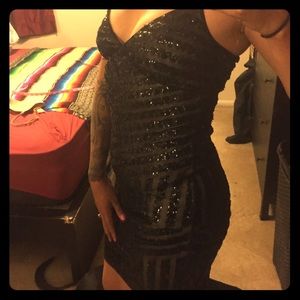 NWOT Express Bodycon Geometric Sequin Dress